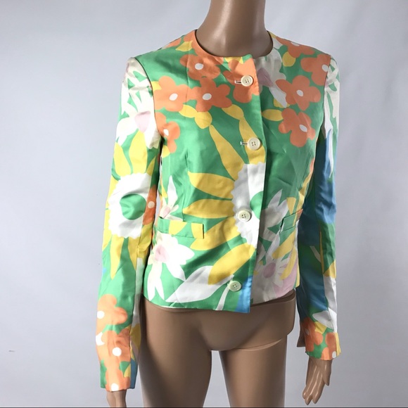 Thom Browne Women's Multicolor Floral Silk Blazer - Picture 2 of 7